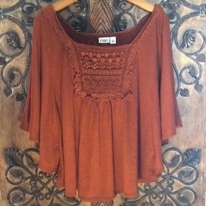 Cato XL embroidered blouse poncho